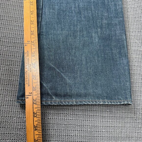 Martin + Osa Mens Size 40x32 BootCut Blue Jeans Distressed dirty denim look - Picture 6 of 9